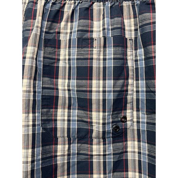 Chaps Board Shorts Men’s‎ Size XL Lined Swim Trunks Blue Red Plaid pockets - Picture 10 of 11